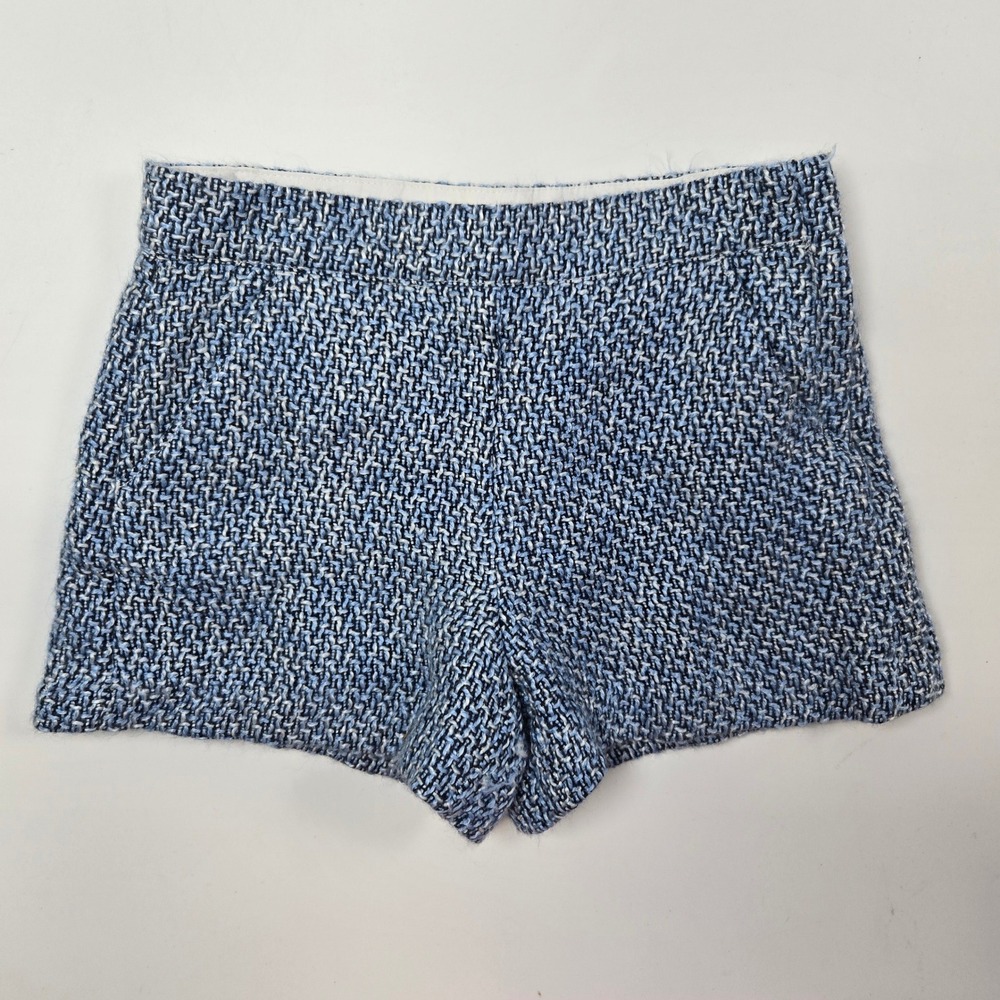 Janie and Jack Shorts Girls 6 Blue Tweed Woven Dressy Preppy Textured Side Zip